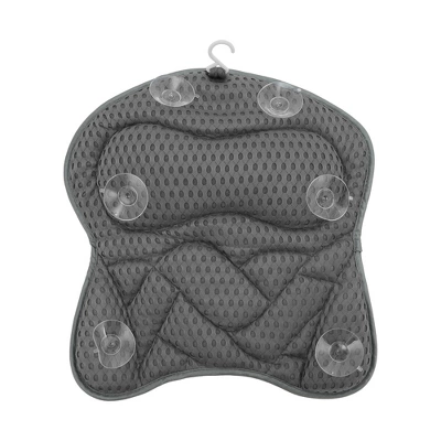 Unique Bargains Curved Style Bath Pillow 16.14"x17.32"x2.36" Gray 1 Pc 4 Unique Bargains Curved Style Bath Pillow 16.14"x17.32"x2.36" Gray 1 Pc - Image 4