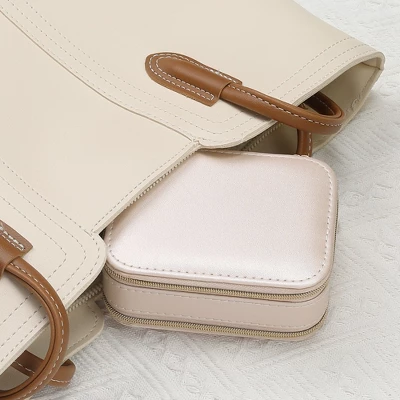 Unique Bargains Travel Small Portable PU Leather Jewelry Organizer Case Storage With Mirror 5 Unique Bargains Travel Small Portable PU Leather Jewelry Organizer Case Storage With Mirror - Image 5