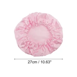 Unique Bargains Durable Double Layer Shower Cap Pink 1 Pc
