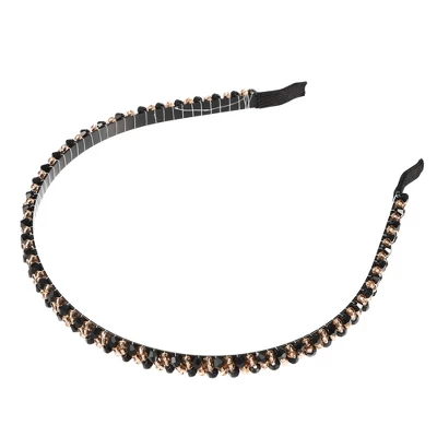 Unique Bargains Women's Hairband 2 Rows Rhinestone Headband 0.31 Inch Wide 1 Pc 4 Unique Bargains Women's Hairband 2 Rows Rhinestone Headband 0.31 Inch Wide 1 Pc - Image 4