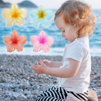 Unique Bargains Girls Claw Hair Clips Flower Shape Hair Accessories Pink Purple Blue Yellow 4 Pcs 2 Unique Bargains Girls Claw Hair Clips Flower Shape Hair Accessories Pink Purple Blue Yellow 4 Pcs - Image 2