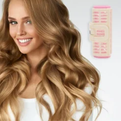 Unique Bargains Women's Heatless Voluminous Hair Roller 2.76"x1.06" Pink White 8pcs