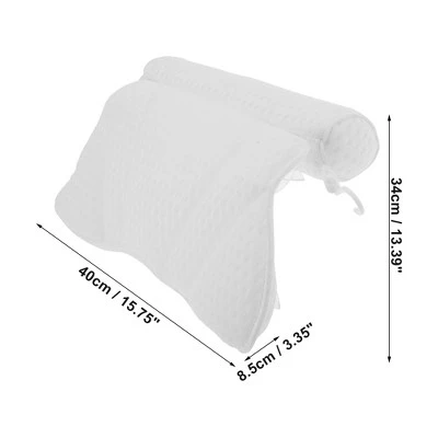 Unique Bargains Cylindrical Style Bath Pillow 15.75"x13.39"x3.35" White 1 Pc 2 Unique Bargains Cylindrical Style Bath Pillow 15.75"x13.39"x3.35" White 1 Pc - Image 2
