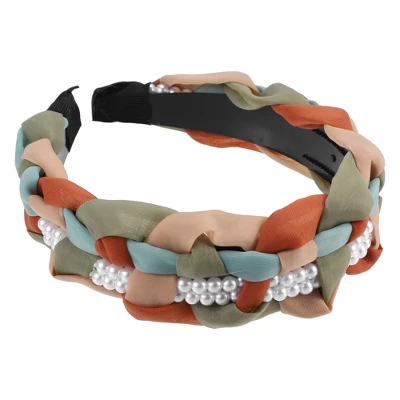 Unique Bargains Women's Bling Pearl Tulle Knot Headband Hairband Accessories 1.18 Inch Wide 1 Pc 4 Unique Bargains Women's Bling Pearl Tulle Knot Headband Hairband Accessories 1.18 Inch Wide 1 Pc - Image 4