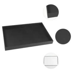 Unique Bargains 4 Pack PU Leather Jewelry Organizer Trays With Removable Dividers For Drawers Black