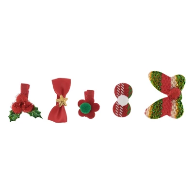 Unique Bargains Girl's Cute Butterfly Flowers Bow Hair Clips Red Green 5 Pcs 3 Unique Bargains Girl's Cute Butterfly Flowers Bow Hair Clips Red Green 5 Pcs - Image 3