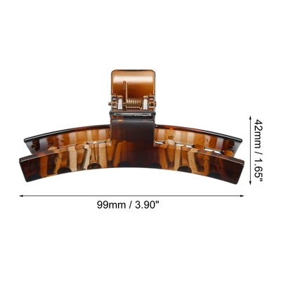 Unique Bargains Women's 3.9" Claw Clip Hair Accessories No Slip Grip Plastic Brown 1 Pc 2 Unique Bargains Women's 3.9" Claw Clip Hair Accessories No Slip Grip Plastic Brown 1 Pc - Image 2
