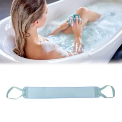 Unique Bargains Drawstring Back Bath Towel For Bathroom Room 33.46"x3.54" 1 Pc