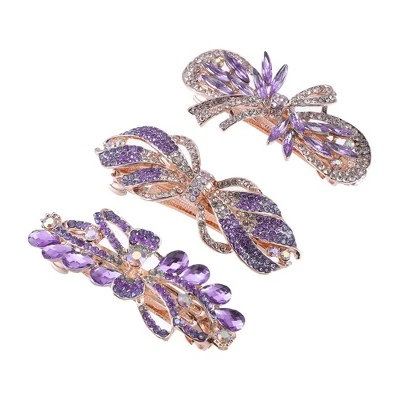 Unique Bargains Women's Sparkly Rhinestones Hair Clips Hair Barrettes Hairpin 3 Pcs 7 Unique Bargains Women's Sparkly Rhinestones Hair Clips Hair Barrettes Hairpin 3 Pcs - Image 7