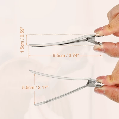 Unique Bargains Metal Non-Slip Durk Bill Hair Clip 3.74"x0.59" Silver Tone 12 Pcs 3 Unique Bargains Metal Non-Slip Durk Bill Hair Clip 3.74"x0.59" Silver Tone 12 Pcs - Image 3