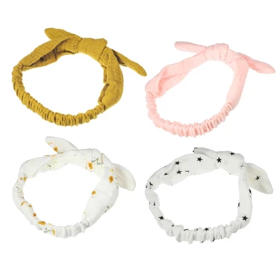 Unique Bargains Girl's Wide Soft Side Knotted Headbands 7.48"x1.97" Pink Yellow 4 Pcs 4 Unique Bargains Girl's Wide Soft Side Knotted Headbands 7.48"x1.97" Pink Yellow 4 Pcs - Image 4