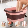 Unique Bargains Collapsible Foot Bath 15L/4 Gallons Pink