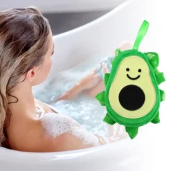 Unique Bargains Cartoon Bath Shower Loofah Sponge 6.10"x4.53" Green 1 Pc