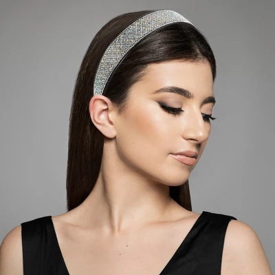 Unique Bargains Women's No Slip Rhinestone Wide-brimmed Headband 4.45"x0.98" White 1 Pc 1 Unique Bargains Women's No Slip Rhinestone Wide-brimmed Headband 4.45"x0.98" White 1 Pc