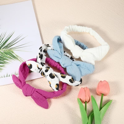 Unique Bargains Girl's Soft Wide Side Knotted Headbands 7.48"x1.97" White Blue 4 Pcs 5 Unique Bargains Girl's Soft Wide Side Knotted Headbands 7.48"x1.97" White Blue 4 Pcs - Image 5