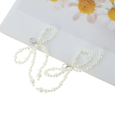 Unique Bargains Faux Pearl Bow Style 9 Shoelace Charms White 1 Pair 4 Unique Bargains Faux Pearl Bow Style 9 Shoelace Charms White 1 Pair - Image 4