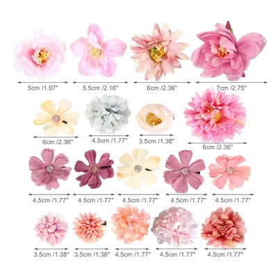 Unique Bargains Women's Fake Flowers Hair Clips Purple Pink 18 Pcs 5 Unique Bargains Women's Fake Flowers Hair Clips Purple Pink 18 Pcs - Image 5