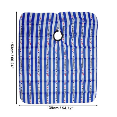 Unique Bargains Fashion Hair Cutting Cape 60.24"x54.72" Blue White 1 Pc 3 Unique Bargains Fashion Hair Cutting Cape 60.24"x54.72" Blue White 1 Pc - Image 3