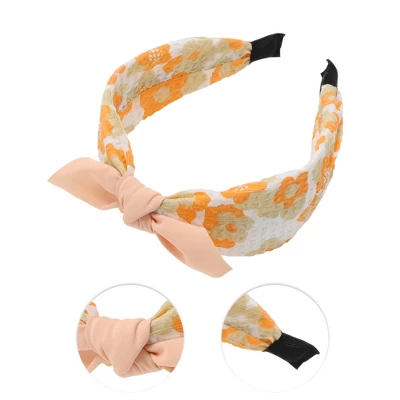 Unique Bargains Girl's Elegant Flower Pattern Headbands 6.30"x4.72"x2.05" Orange 1 Pc 2 Unique Bargains Girl's Elegant Flower Pattern Headbands 6.30"x4.72"x2.05" Orange 1 Pc - Image 2