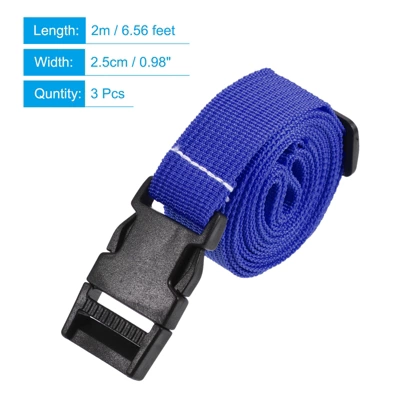 Unique Bargains Travel Accessory Luggage Adjustable Buckle Belt Utility Straps 3 Pcs 1 Unique Bargains Travel Accessory Luggage Adjustable Buckle Belt Utility Straps 3 Pcs