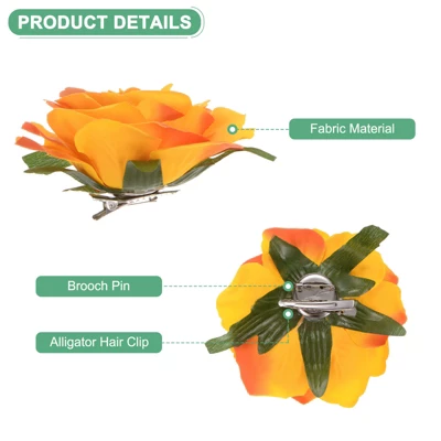 Unique Bargains Elegant Fabric Rose Hair Clip Brooch 3 Pcs 1 Unique Bargains Elegant Fabric Rose Hair Clip Brooch 3 Pcs