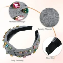 Unique Bargains Girl's Rhinestone Retro Knotted Non-slip Wide Headband Blue 5.12"x1.26" 1 Pc -UNIQUE BARGAIN Shop GUEST 5694725e 5222 456f 8b9c f6b1ff9f2c83