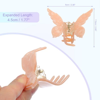 Unique Bargains Women's Butterfly Hair Claw 2.95"x2.36"x1.57" Black White Pink Green 4Pcs 3 Unique Bargains Women's Butterfly Hair Claw 2.95"x2.36"x1.57" Black White Pink Green 4Pcs - Image 3