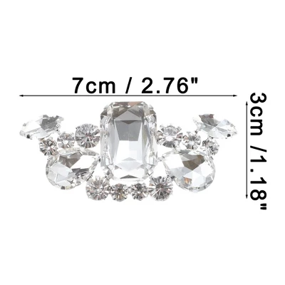 Unique Bargains Women's Rhinestone Shoe Buckle 2.76"x1.18" Silver Tone 2 Pcs 1 Unique Bargains Women's Rhinestone Shoe Buckle 2.76"x1.18" Silver Tone 2 Pcs