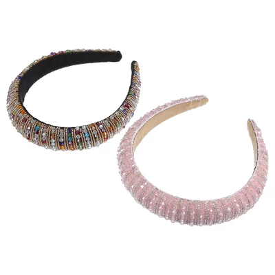 Unique Bargains Women's Luxury Sparkly Rhinestone Wide Headbands 2Pcs 11 Unique Bargains Women's Luxury Sparkly Rhinestone Wide Headbands 2Pcs - Image 11