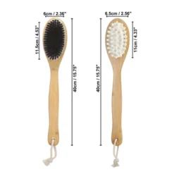 Unique Bargains Double-Side Long Handle Bath Brush For Shower 15.75"x3.03" Deep Brown 1 Pc -UNIQUE BARGAIN Shop GUEST 58e846e4 b0ca 436a 8735 4cbaae1eda9a