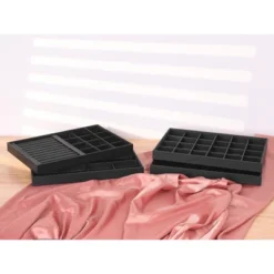 Unique Bargains 4 Pack PU Leather Jewelry Organizer Trays With Removable Dividers For Drawers Black -UNIQUE BARGAIN Shop GUEST 58fc6c0c 4ed1 49bf a99e 9455a058bc81