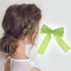 Unique Bargains Solid Bow Ribbon Duckbill Hair Clips 1 Pc