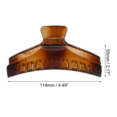 Unique Bargains Women's 4.49" Claw Clip Hair Accessories No Slip Plastic Brown 2 Unique Bargains Women's 4.49" Claw Clip Hair Accessories No Slip Plastic Brown - Image 2