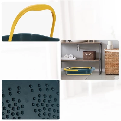 Unique Bargains Collapsible Foot Bath 15L/4 Gallons Green Yellow 2 Unique Bargains Collapsible Foot Bath 15L/4 Gallons Green Yellow - Image 2