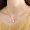 Unique Bargains 925 Sterling Silver Moonstone Necklace Chain For Women Rose Gold Tone 1PC