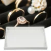 Unique Bargains PU Leather Stackable Jewelry Tray, Necklace Tray Drawer Organize Tray For Necklace Showcase, White