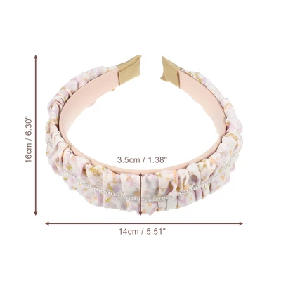 Unique Bargains Women's Floral Ruched Non-slip Pearl Headbands Pink 1 Pc 3 Unique Bargains Women's Floral Ruched Non-slip Pearl Headbands Pink 1 Pc - Image 3