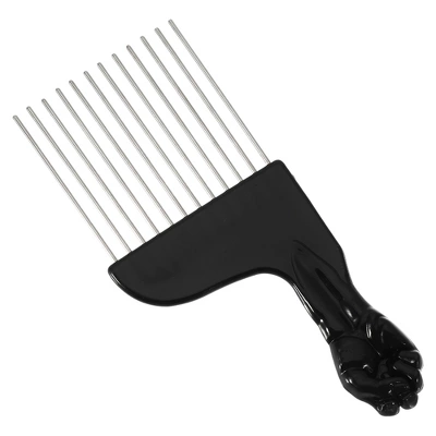 Unique Bargains Women's Metal Hair Pick Afro Comb Hairdressing Styling Tool 6.50"x2.68" Black 2 Pcs 3 Unique Bargains Women's Metal Hair Pick Afro Comb Hairdressing Styling Tool 6.50"x2.68" Black 2 Pcs - Image 3