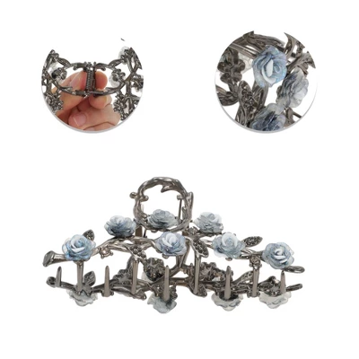 Unique Bargains Elegant Camellia Butterfly Bow Duckbill Hair Clips Blue Black 1 Pc 2 Unique Bargains Elegant Camellia Butterfly Bow Duckbill Hair Clips Blue Black 1 Pc - Image 2