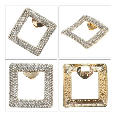 Unique Bargains Women's Rhinestone Shoe Buckle 2.13"x2.13" Gold Tone 1 Pc 3 Unique Bargains Women's Rhinestone Shoe Buckle 2.13"x2.13" Gold Tone 1 Pc - Image 3