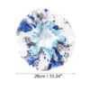 Unique Bargains Women Double Layer Flowers Shower Cap Blue White 1 Pc