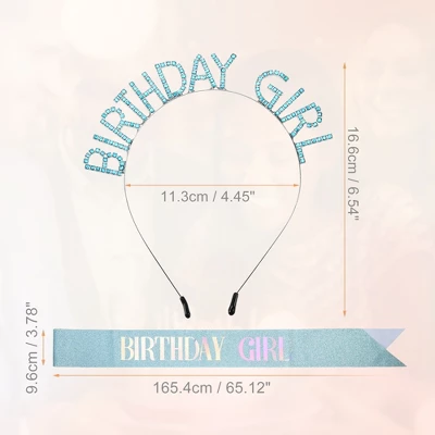 Unique Bargains Birthday Sash Headband Silver Tone Blue 3 Unique Bargains Birthday Sash Headband Silver Tone Blue - Image 3