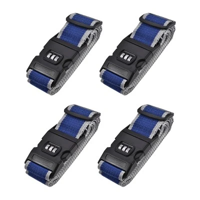 Unique Bargains Travel Luggage Straps With Buckle Combination Lock 4 Pcs 5 Unique Bargains Travel Luggage Straps With Buckle Combination Lock 4 Pcs - Image 5