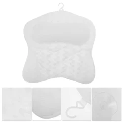 Unique Bargains Curved Style Bath Pillow 16.93"x15.75"x2.36" White 1 Pc