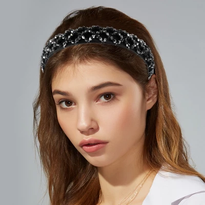 Unique Bargains Women's Bling Rhinestone Headband 0.79 Inch Wide 1 Pc 1 Unique Bargains Women's Bling Rhinestone Headband 0.79 Inch Wide 1 Pc
