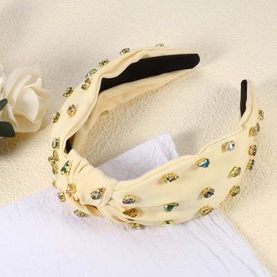 Unique Bargains Women's Non-slip Rhinestone Retro Knotted Wide Headband 5.24"x1.22" 1 Pc 5 Unique Bargains Women's Non-slip Rhinestone Retro Knotted Wide Headband 5.24"x1.22" 1 Pc - Image 5