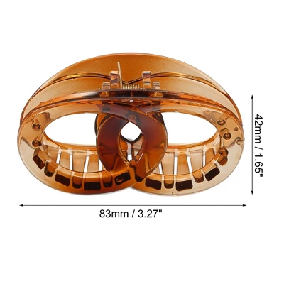 Unique Bargains Women's 3.27" Claw Clip Hair Accessories No Slip Plastic Brown Hair Clip 2 Unique Bargains Women's 3.27" Claw Clip Hair Accessories No Slip Plastic Brown Hair Clip - Image 2