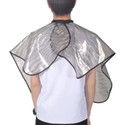 Unique Bargains Wave Pattern Hair Cut Barber Cape Gray 1 Pc