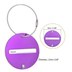 Unique Bargains Aluminium Lightweight Backpack Identifier Card Travel Luggage Tag 4 Pcs