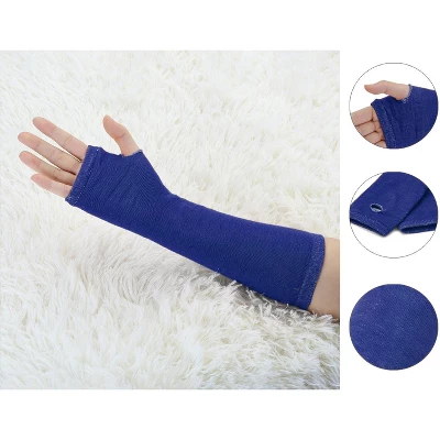 Unique Bargains Women's Tumbhole Elbow Length Knitted Arm Warmers Fingerless Gloves 1 Unique Bargains Women's Tumbhole Elbow Length Knitted Arm Warmers Fingerless Gloves